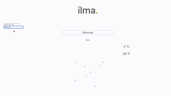 Screen recording of weather application ilma.